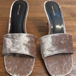 Ann Taylor Velvet Mule Size 7 Blush Taupe